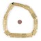 The Bead Chest Circle-Pattern Rectangular Baule Brass Beads 24x20mm Ivory Coast African Flat Large Hole 16 Inch Strand Handmade